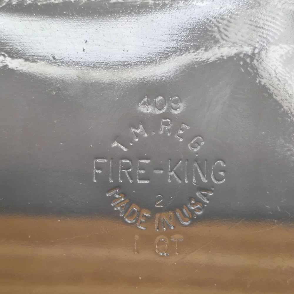 Vintage Fire King 409 Clear Glass Loaf Pan 1 Qt‎ Made in USA Rectangular Baker